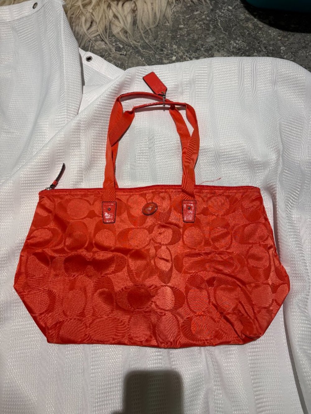 Coach Getaway Signature Nylon Tote orange